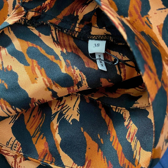 Sandro Leopard Print Silk Twill‎ Maxi Dress Faunie Pintuck 38 US 6 Elegant Chic - Picture 11 of 12